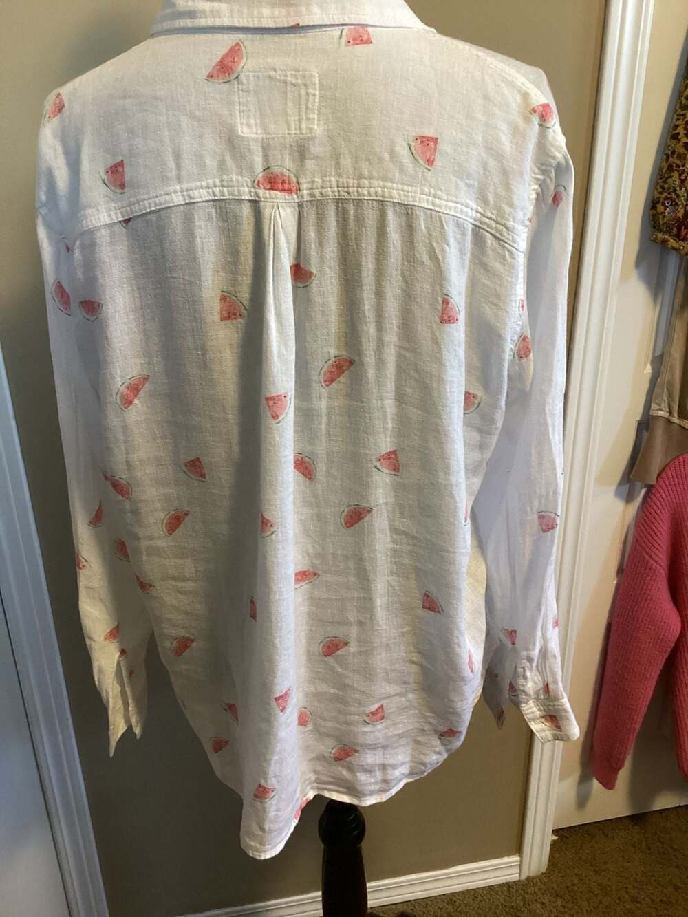Rails Charli Linen Shirt Size M Watermelon Print Multi
